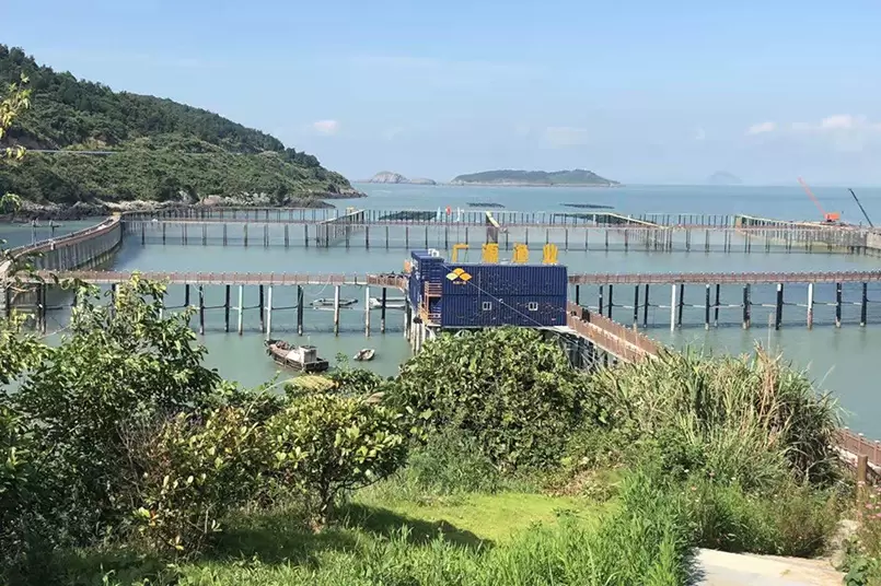 Perimeter 498m ultra-large distance pile-type fence net clothing production and installation project