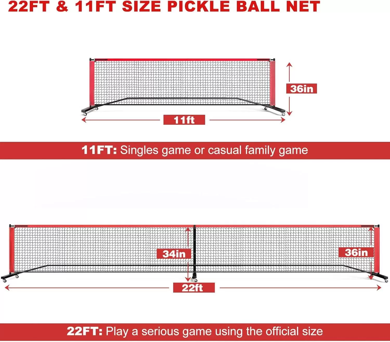 22X3FT Pickleball Practice Net &Iota;