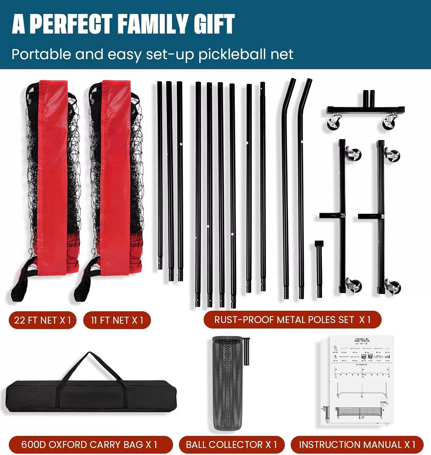 22X3FT Pickleball Practice Net &Iota;