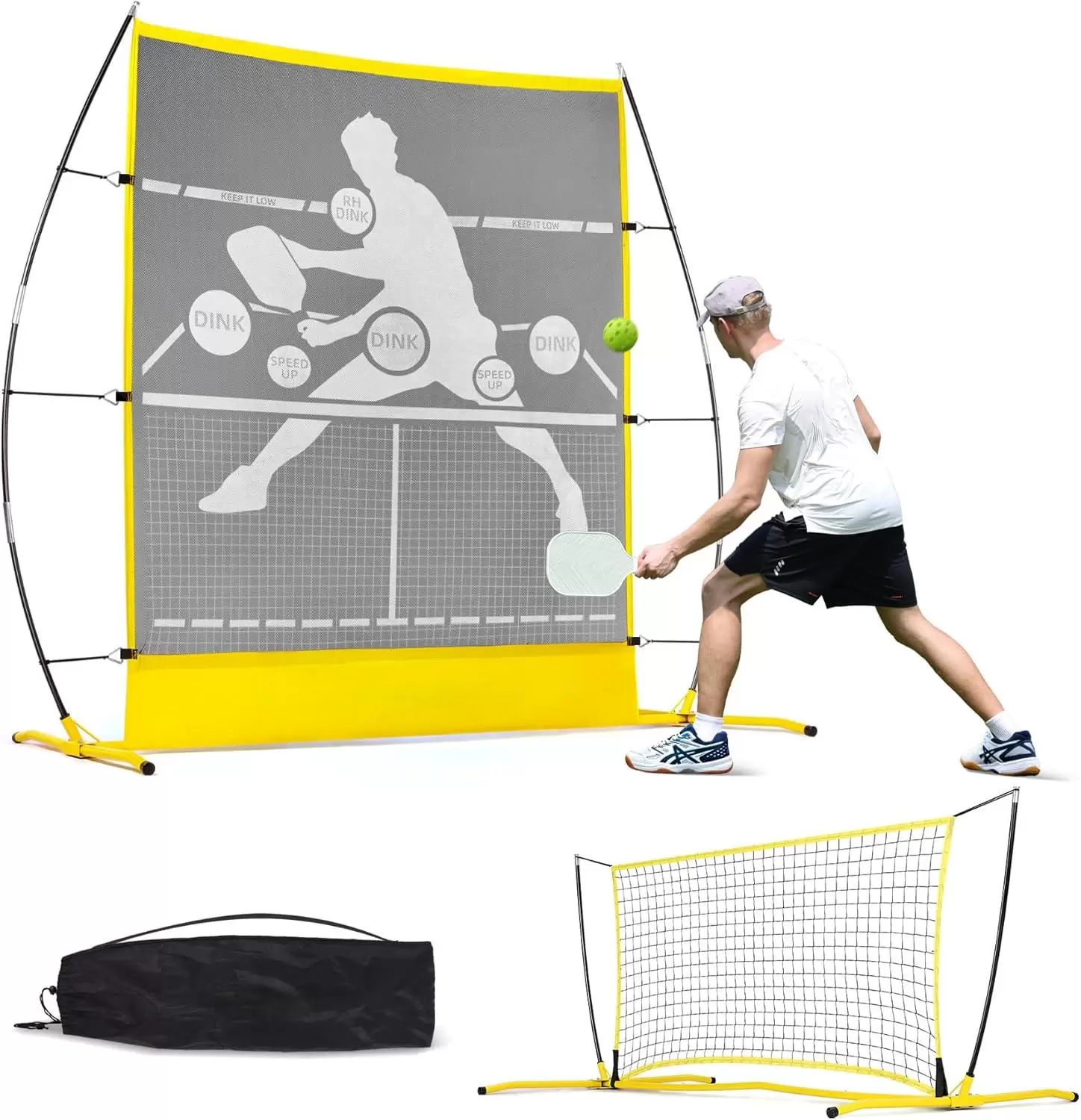6*6FT 2-in-1 Pickleball Rebounder Net