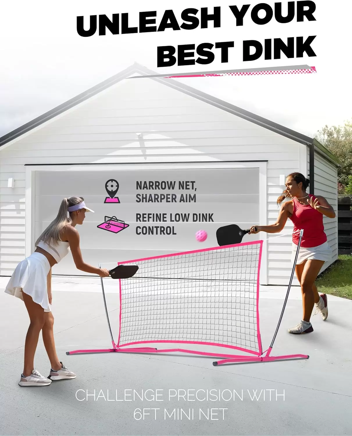 6*6FT 2-in-1 Pickleball Rebounder Net