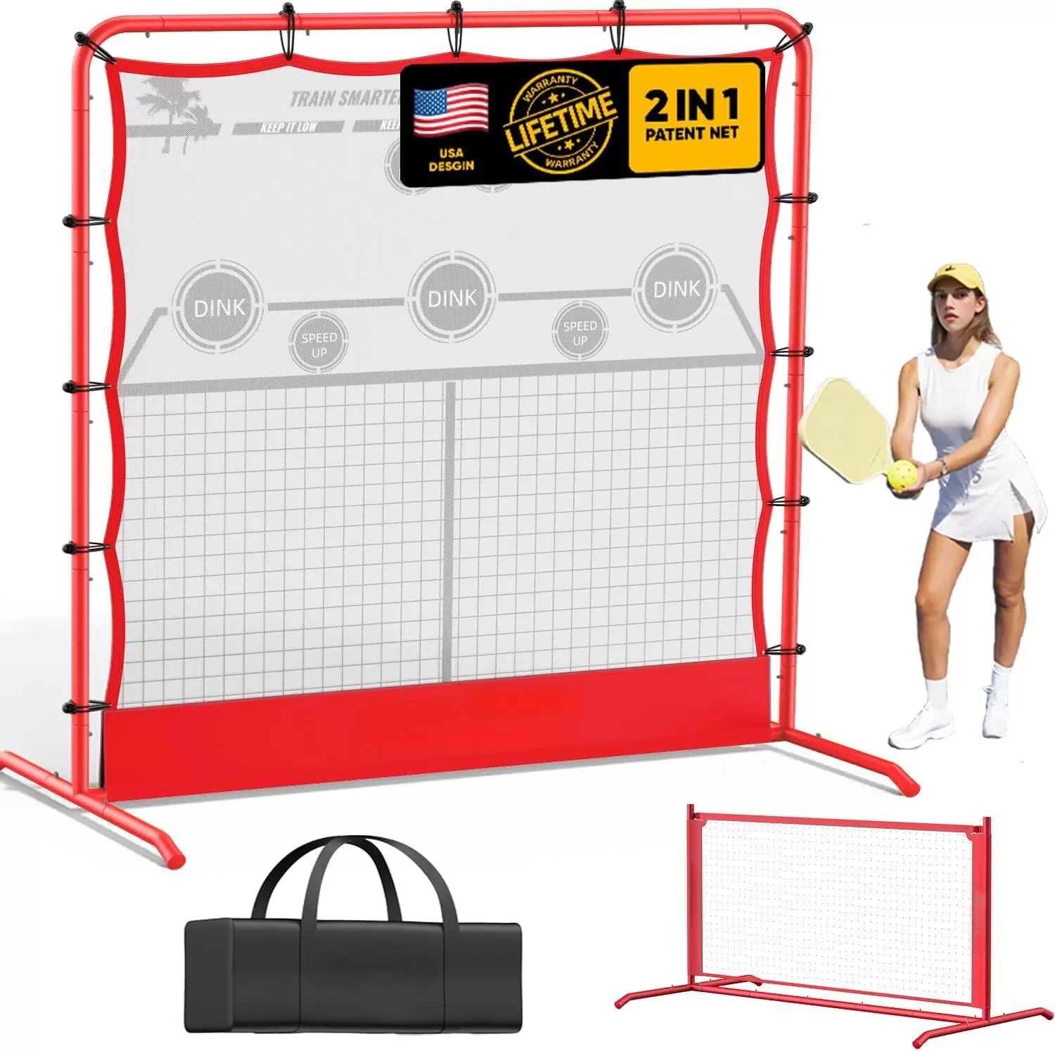 6*6ft 2-in-1 Steel Tube Pickleball &Iota;