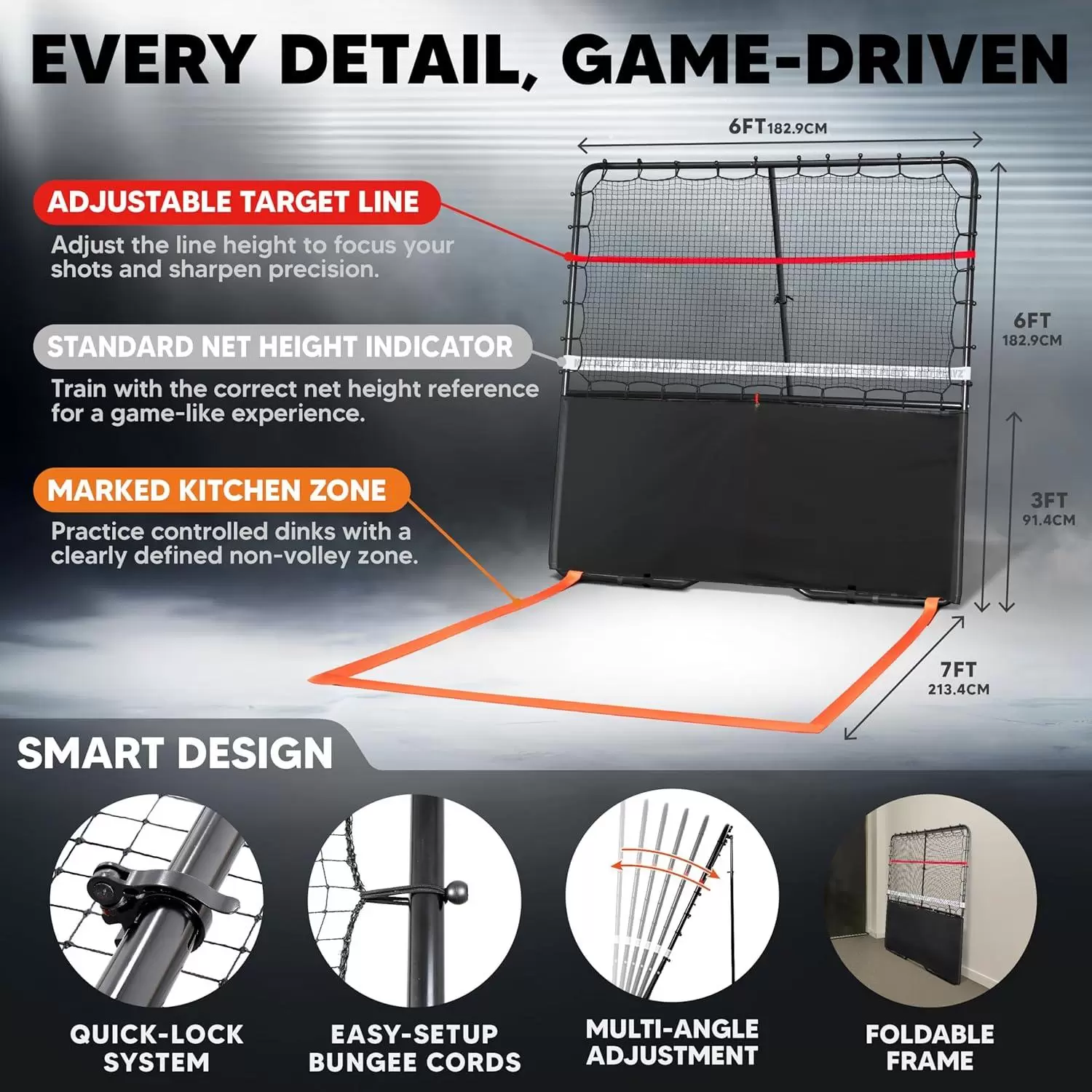 6*6ft 2-in-1 Steel Tube Pickleball &Iota;&Iota;&Iota;