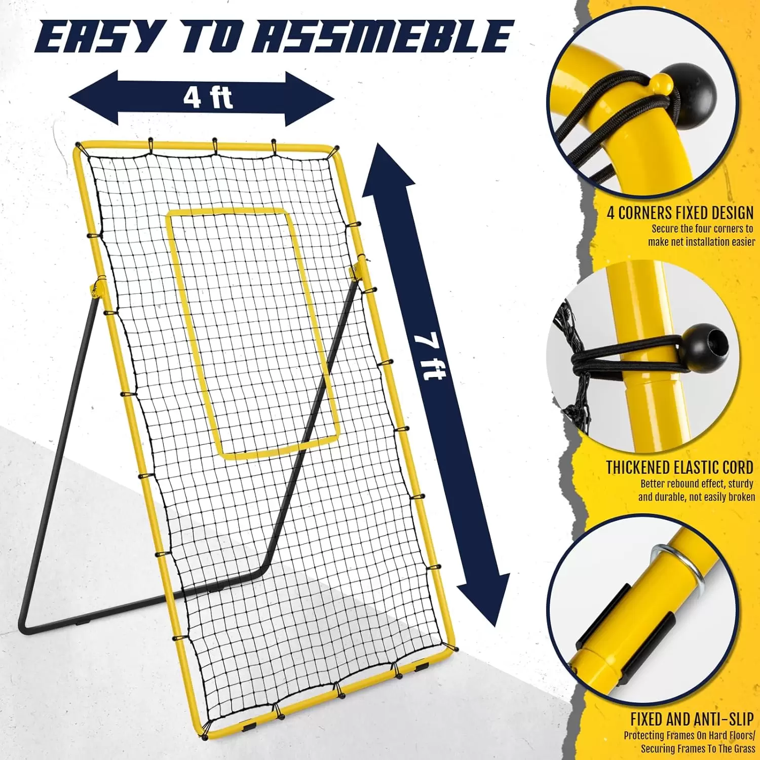 Adjustable rebound net for multi-ball training