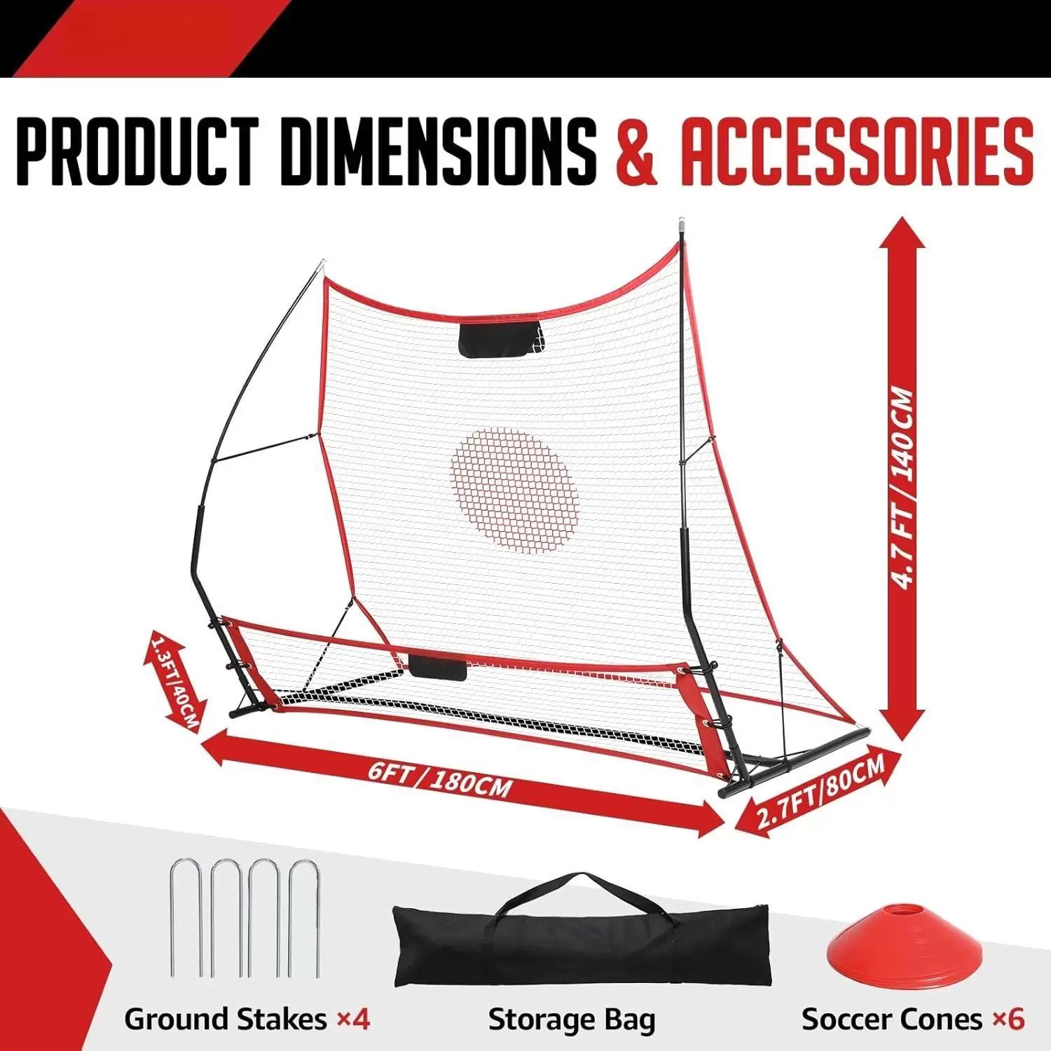 Double-sided football high-low rebound net