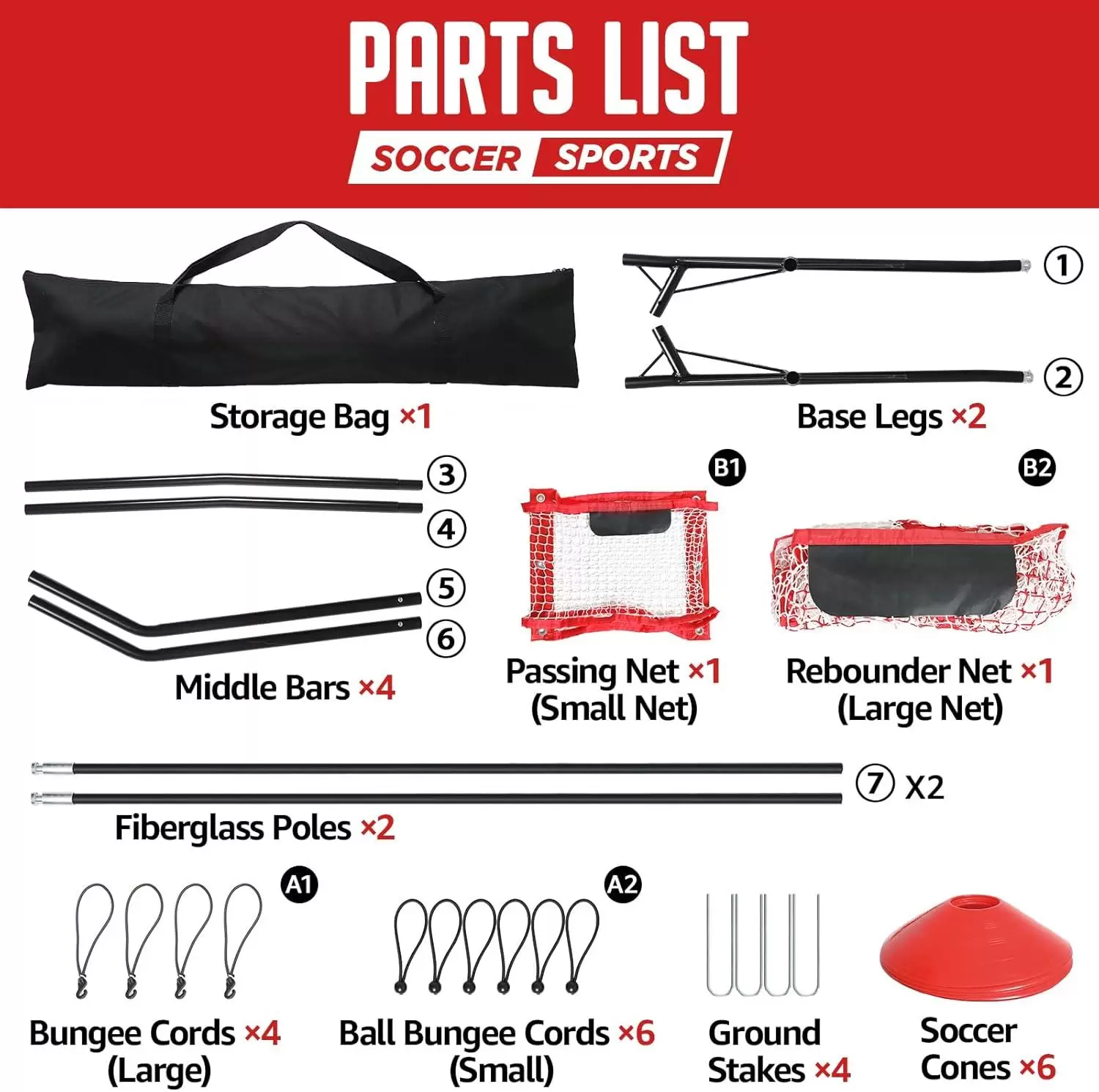Double-sided football high-low rebound net