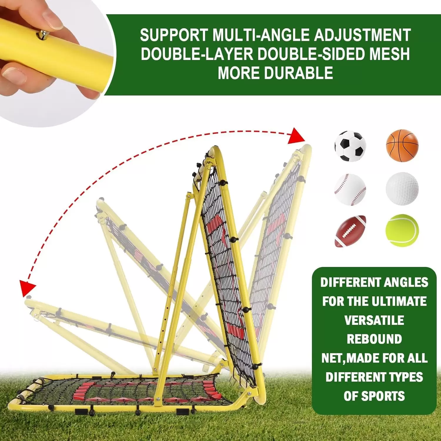 Double-sided multi-sport rebound net