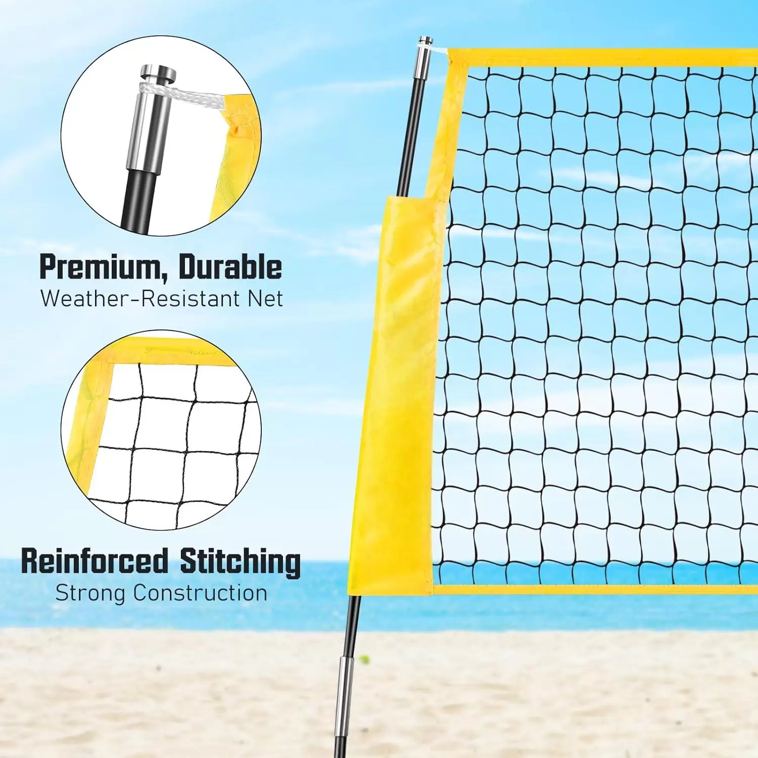 Portable volleyball practice net