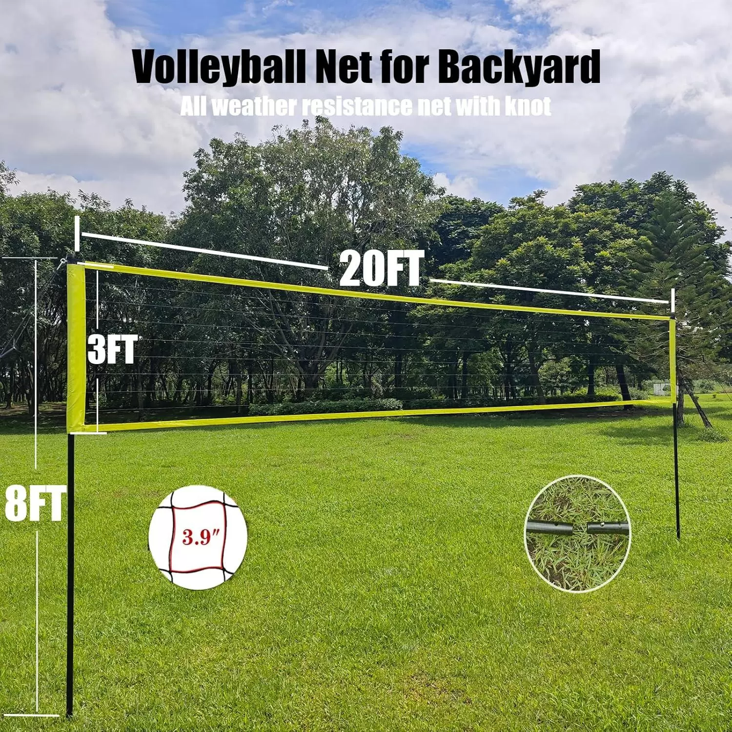 Adjustable-length multifunctional volleyball training net