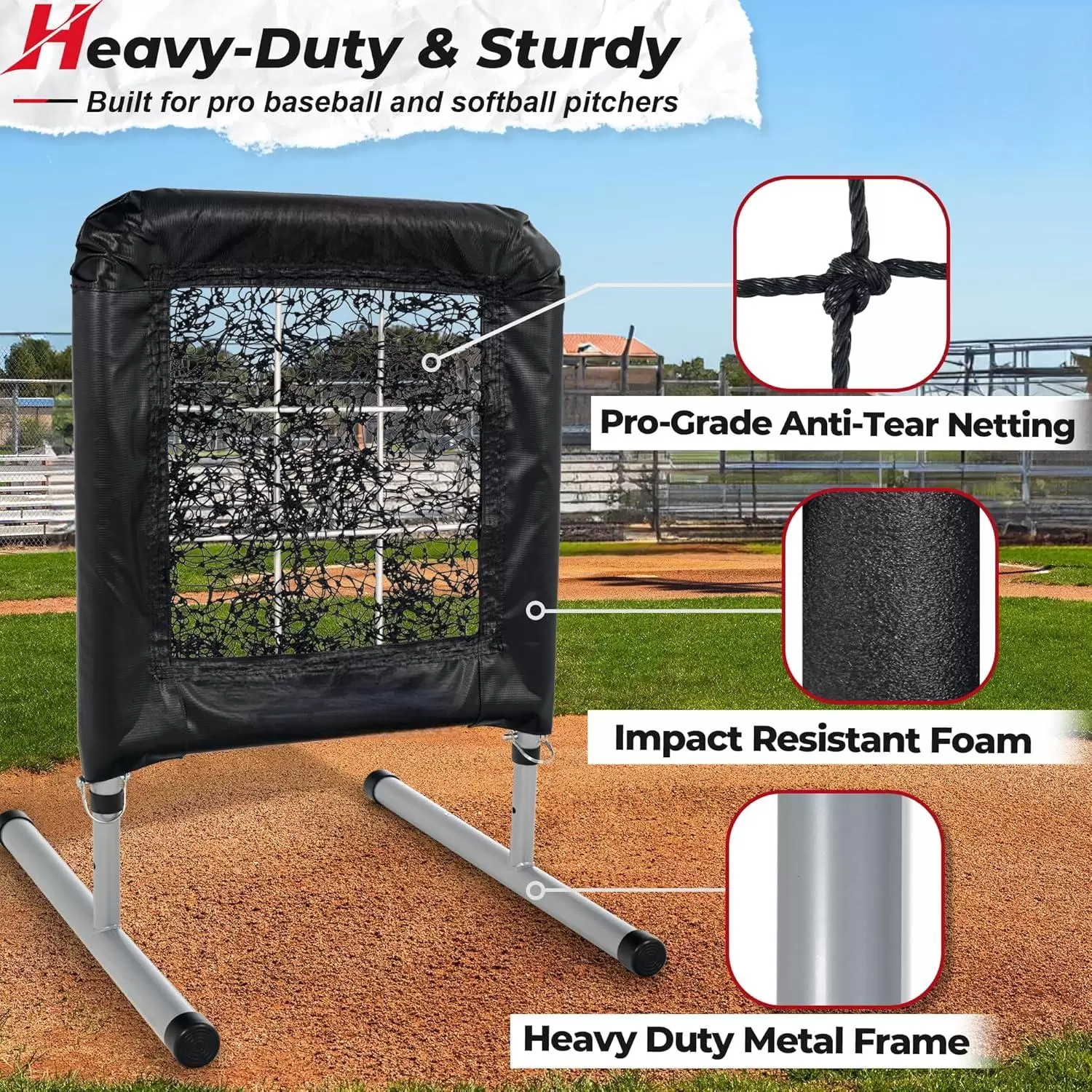 9 Hole Pro Style Baseball & Softball Pitching Net