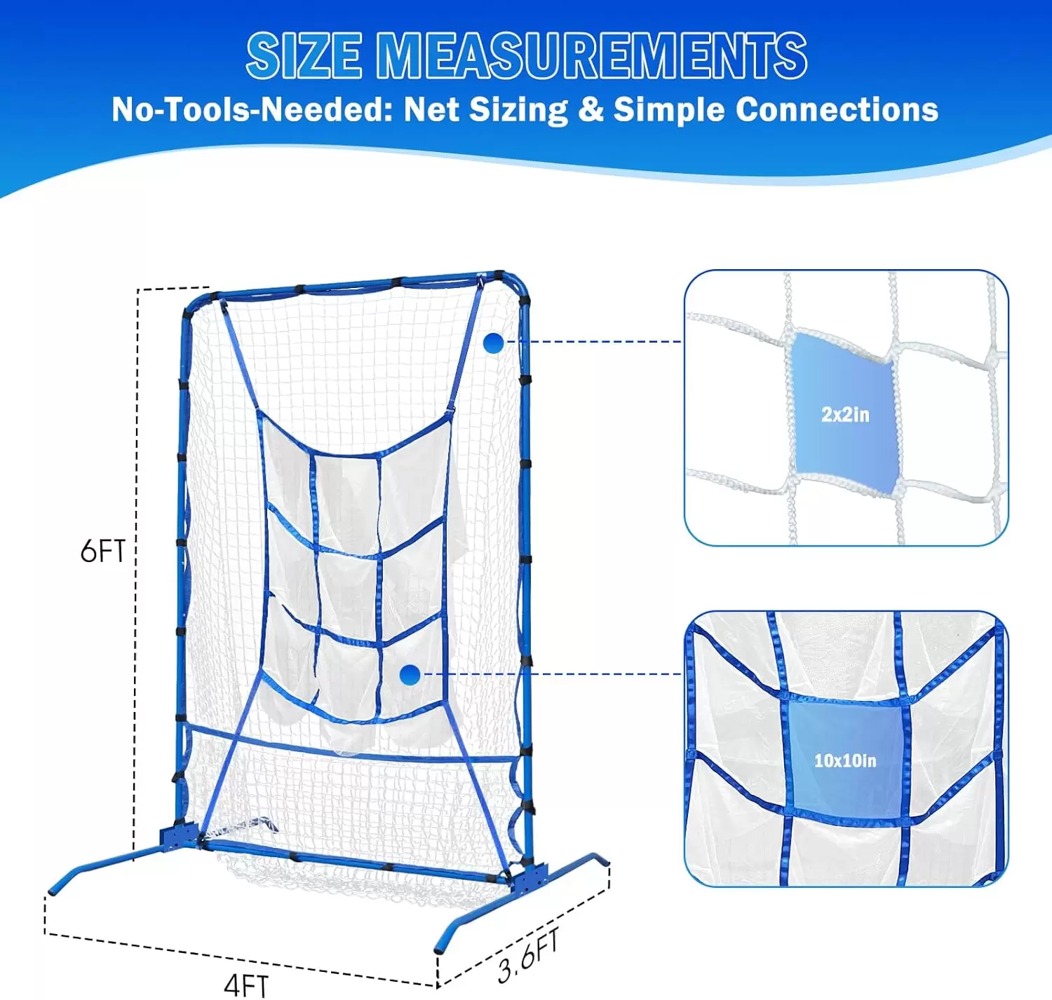 Baseball & softball 9 hole pitching net