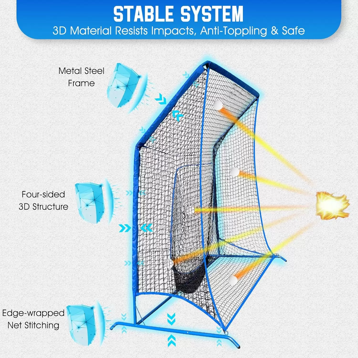 Baeseball practice net with target pocket