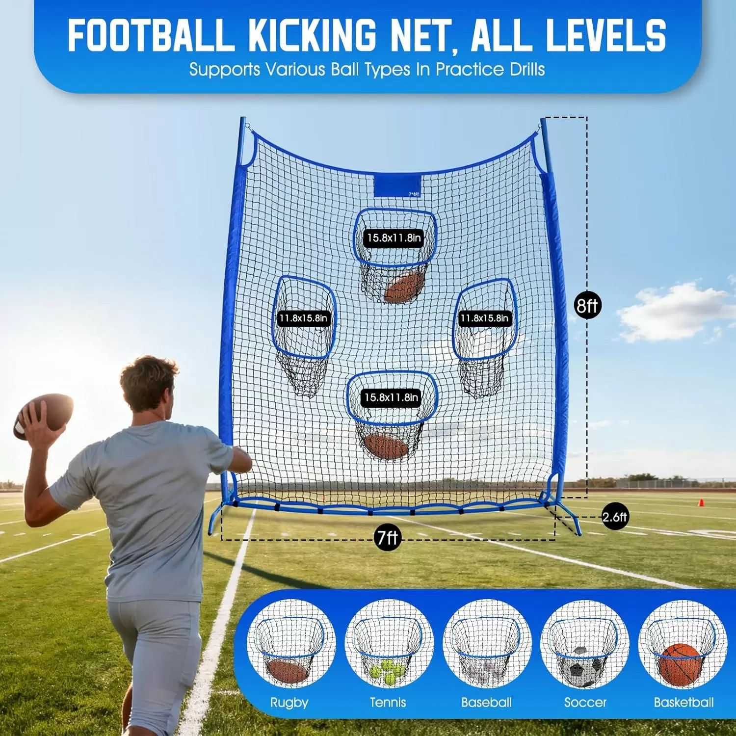 Rugby throwing practice net &Iota;V