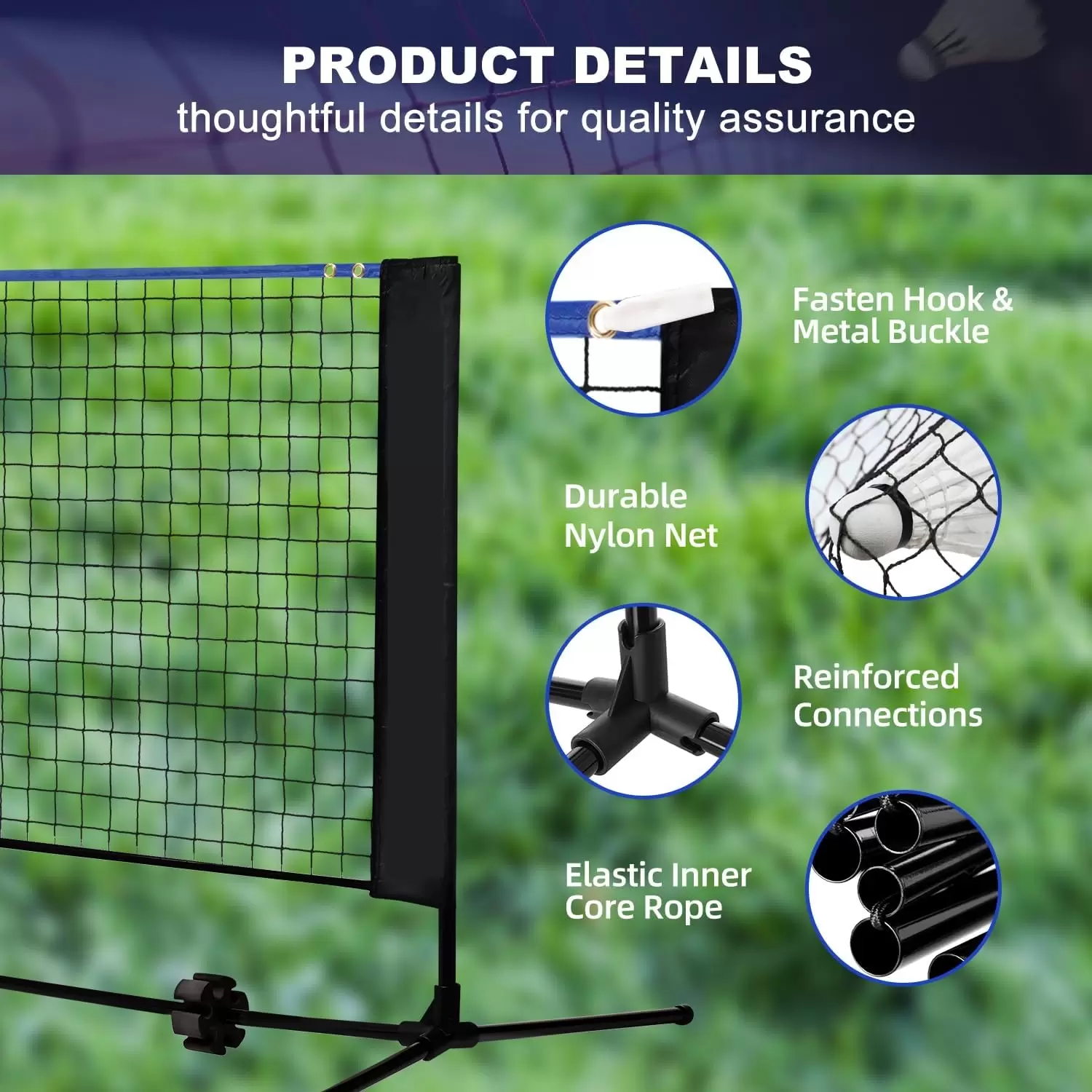 2-1 Foldable & portable badminton and pickleball practice net