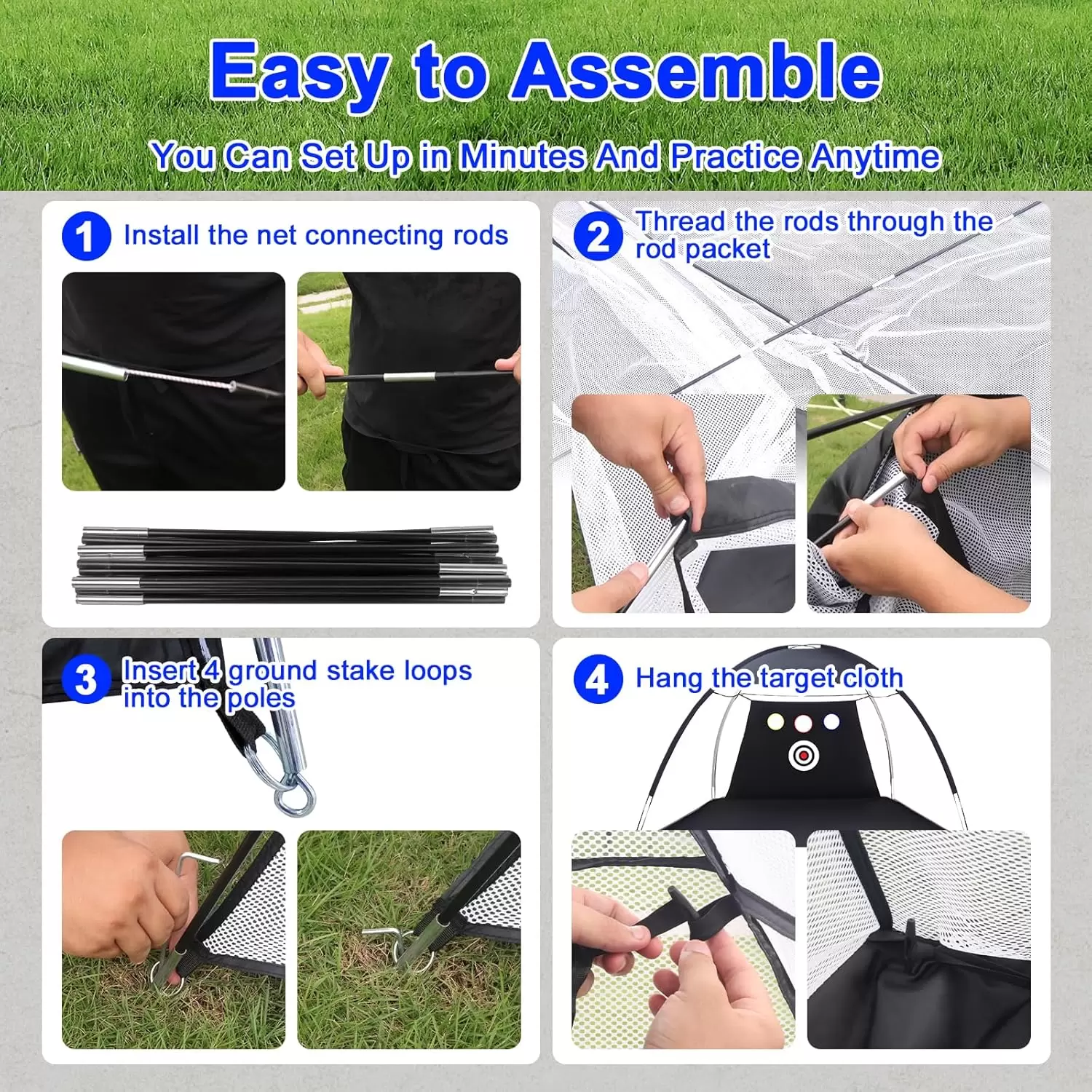 Tent-style golf practice net &Iota;