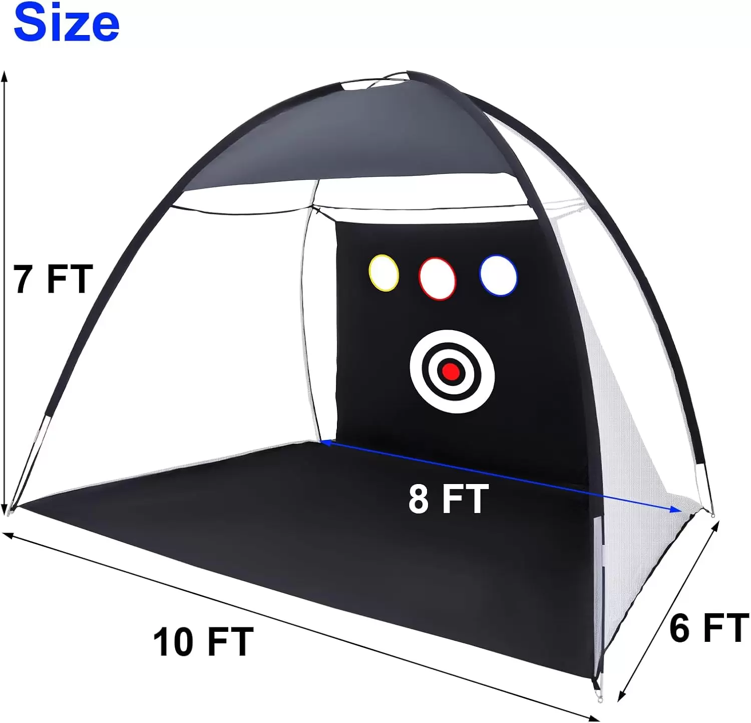 Tent-style golf practice net &Iota;