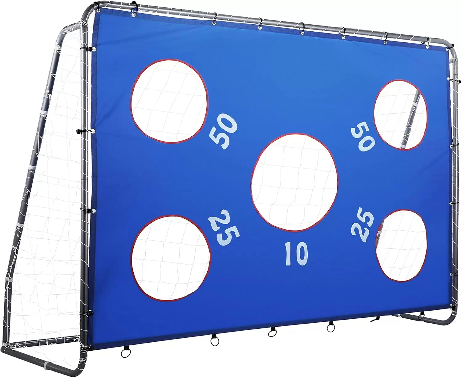 Portable soccer goal with target