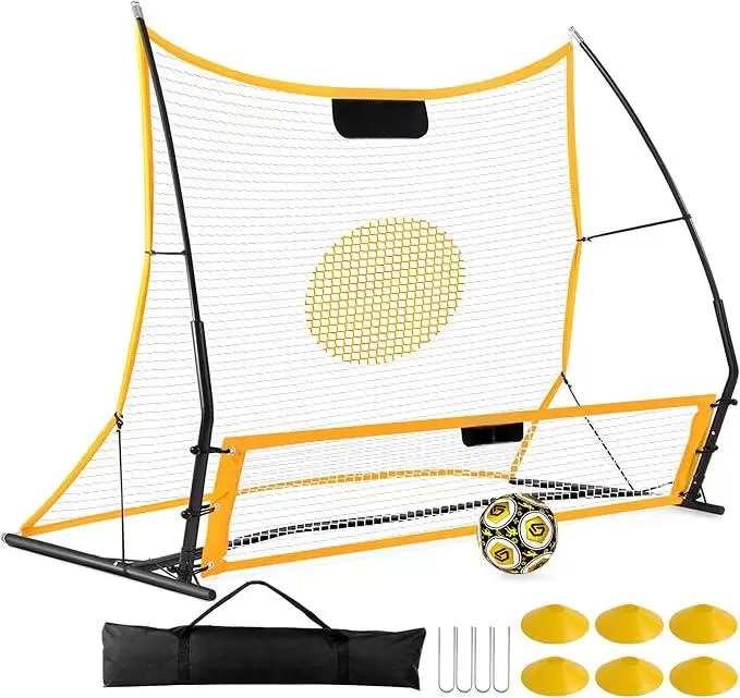 Double-sided football high-low rebound net